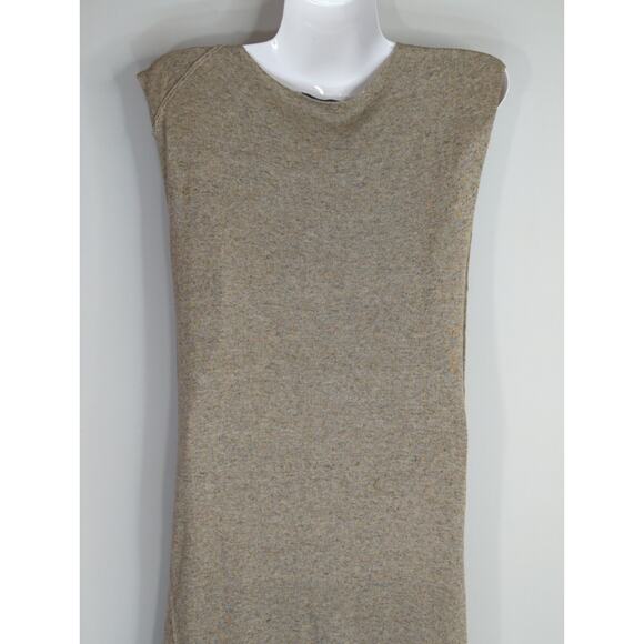 Zara Knit Tan Midi Sweater Maxi Dress Women's Small Minimalist‎ Modest Neutral - Picture 6 of 9